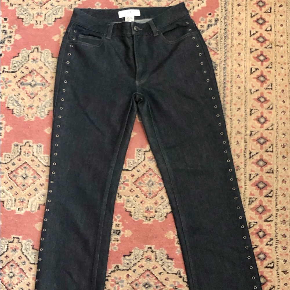 Armani Exchange Studded Split Hem Jeans, sz 2